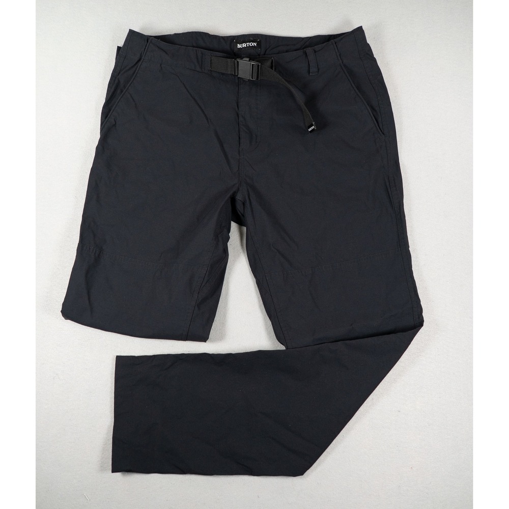 Burton Mens Technical Hiking Pants Belted Straight Leg Black Size 34 Gorpcore
